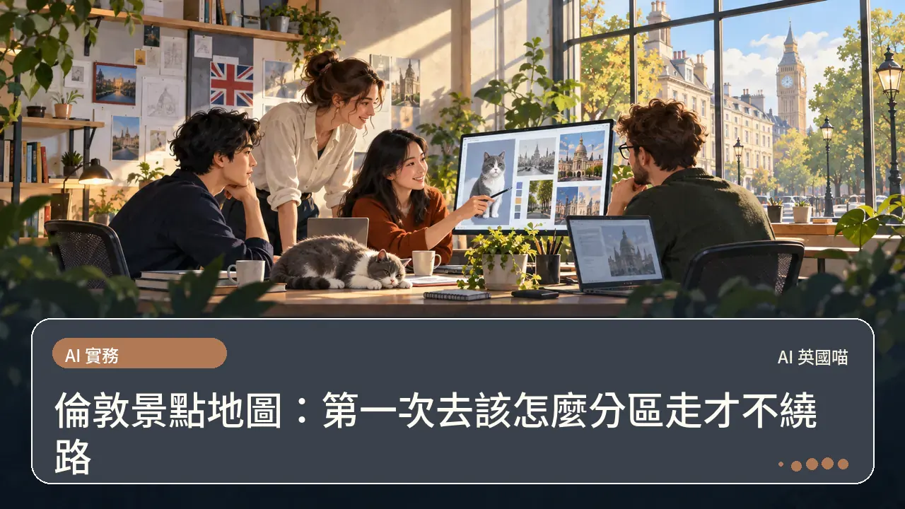 倫敦景點地圖：第一次去該怎麼分區走才不繞路主題插畫