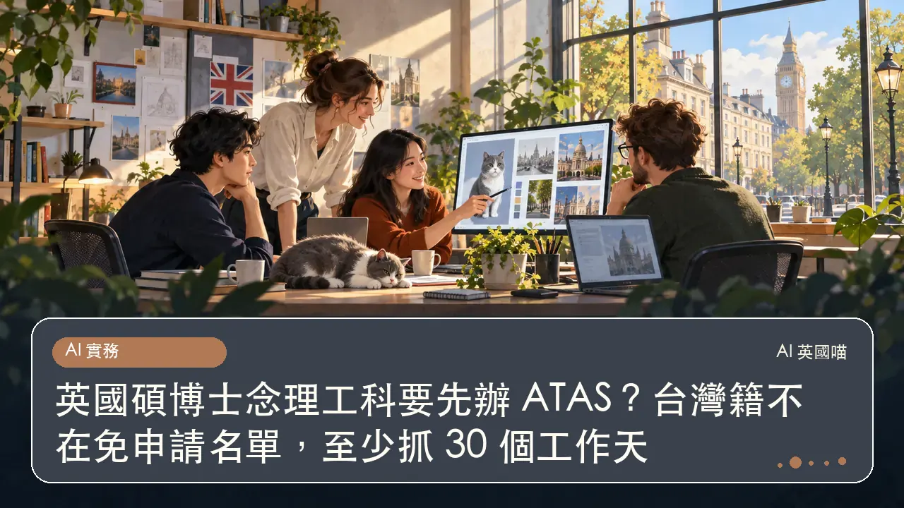 英國碩博士念理工科要先辦 ATAS？台灣籍不在免申請名單，至少抓 30 個工作天主題插畫