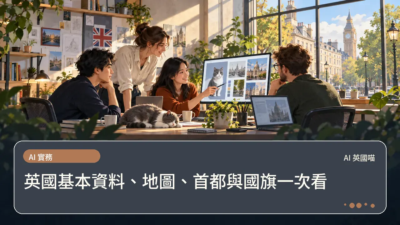 英國基本資料、地圖、首都與國旗一次看主題插畫