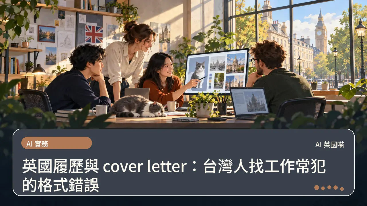 英國履歷與 cover letter：台灣人找工作常犯的格式錯誤主題插畫
