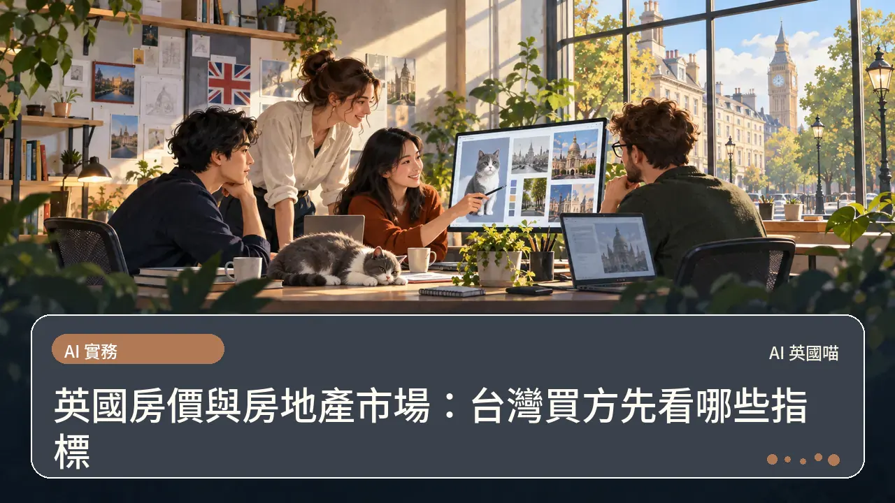 英國房價與房地產市場：台灣買方先看哪些指標主題插畫