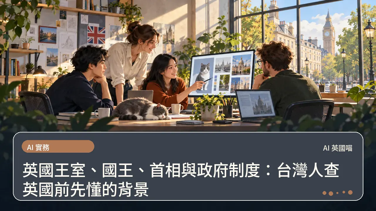英國王室、國王、首相與政府制度：台灣人查英國前先懂的背景主題插畫