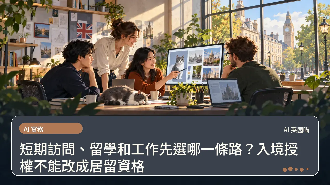 短期訪問、留學和工作先選哪一條路?入境授權不能改成居留資格主題插畫